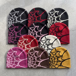 Unisex Spider Web Knit Beanie – Warm Outdoor Winter Hat